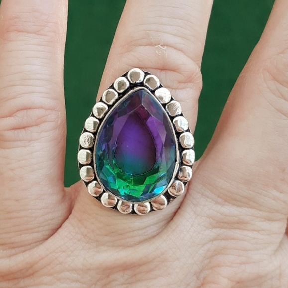 *** Sale *** New Bi-Color Tourmaline 925 Silver Ring.  - Picture 7 of 11